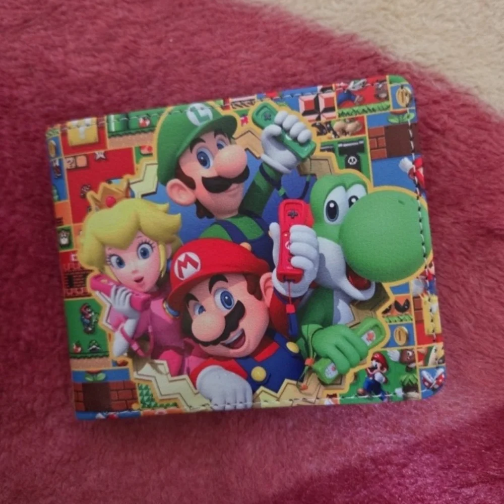 New super mario nintendo anime manga leather wallet
